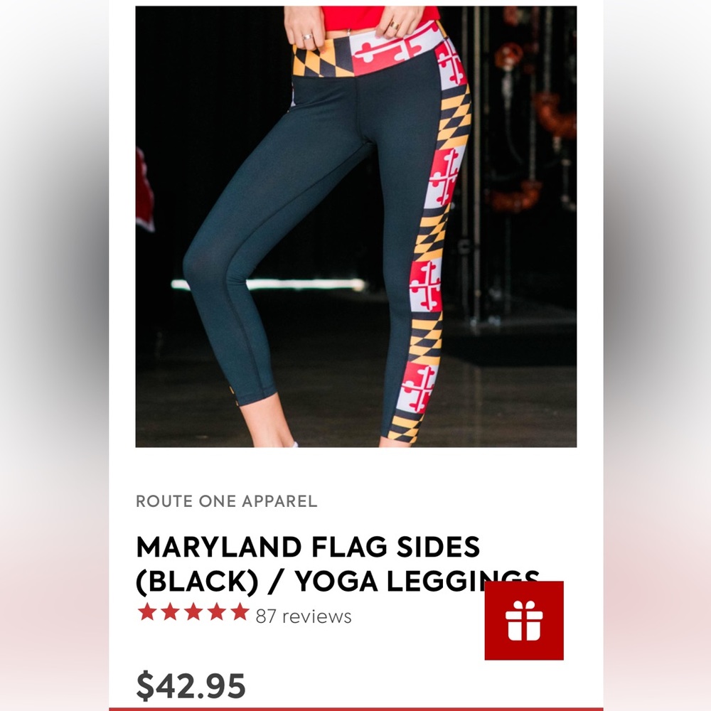 Route One Apparel Maryland Flag Yoga Leggings
